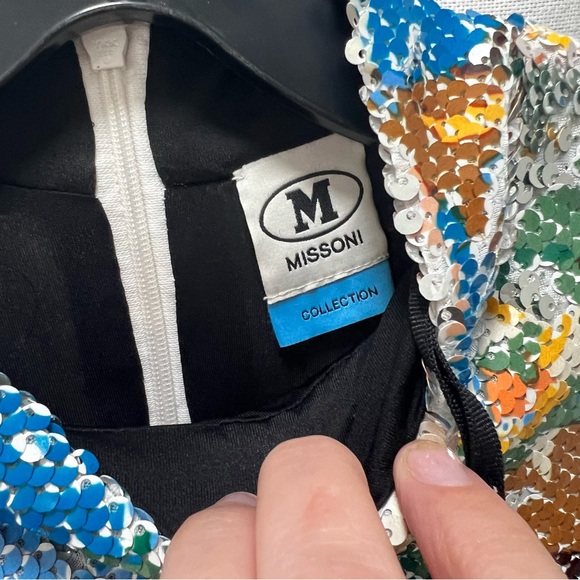 NWT - Missoni FLORAL-PRINT SEQUINED JERSEY MINI DRESS IN MULTICOLOR - 42 - Picture 11 of 16